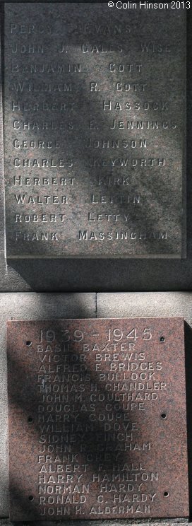The World Wars I and II War Memorial at St. Marks church, Marske by the Sea.