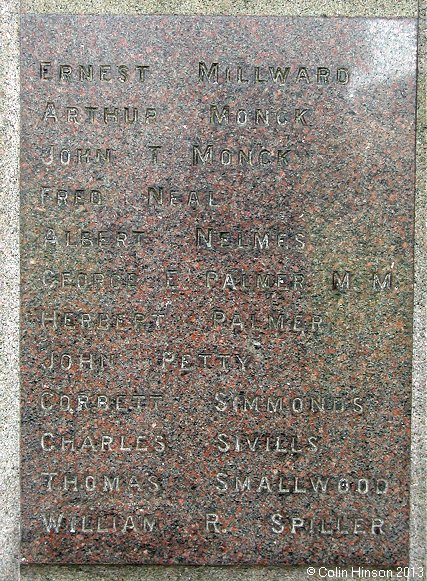 The World Wars I and II War Memorial at St. Marks church, Marske by the Sea.