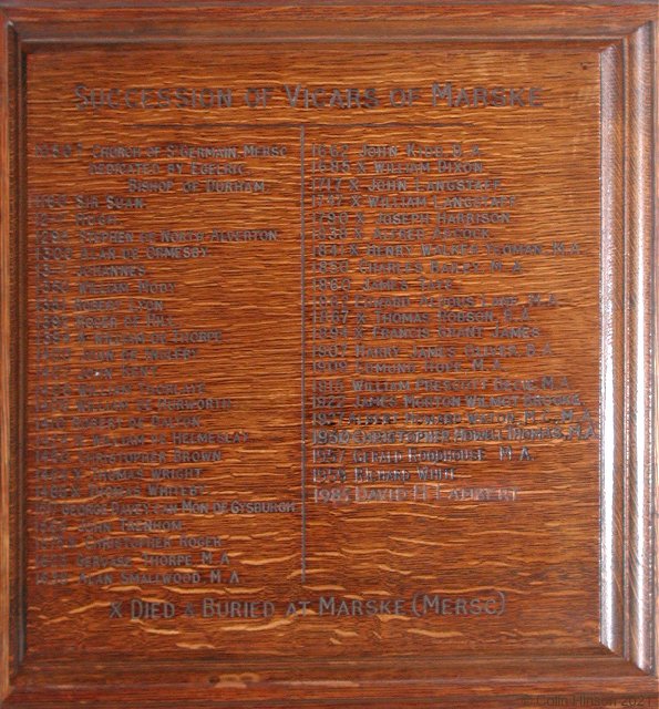 The List of Vicars of Marske by the Sea.