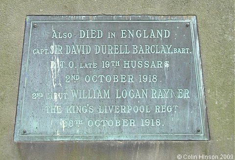 The World War I memorial in the Churchyard at Middleham.