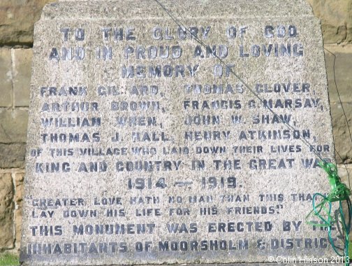 The World War I War Memorial in St. Mary's churchyard, Moorsholm