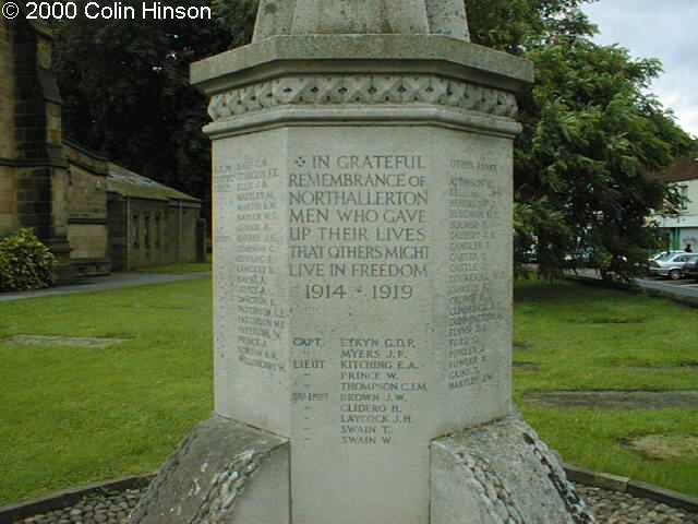 The 1914-1918 and 1939-1945 War Memorial near Northallerton Church.