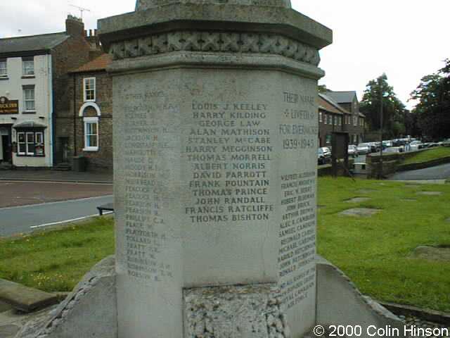The 1914-1918 and 1939-1945 War Memorial near Northallerton Church.