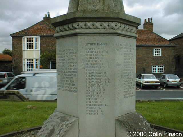 The 1914-1918 and 1939-1945 War Memorial near Northallerton Church.