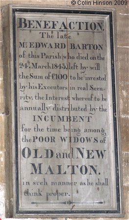 The Barton Benefaction in St. Mary's Church, Old Malton.