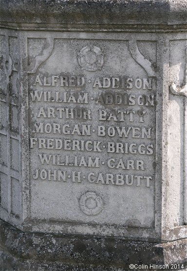 The War Memorial on the outskirts of Sand Hutton.