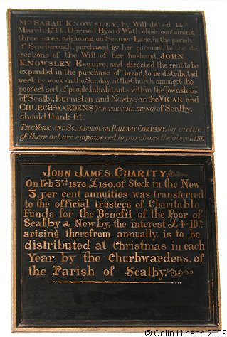 The Benefaction of Mrs Sarah Knowsley in St. Laurence's Church, Scalby.