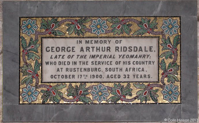 The Ridsdale Monumental Plaque