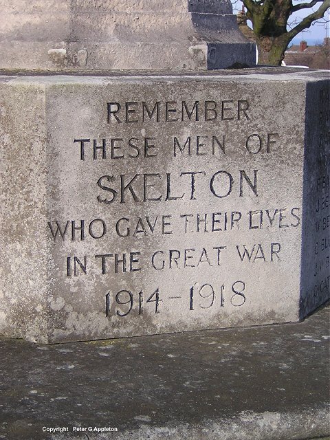 The World Wars I and II memorial at Skelton in Cleveland