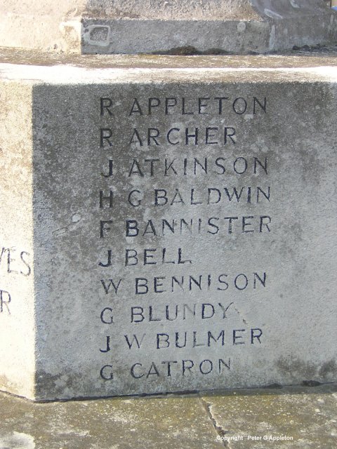 The World Wars I and II memorial at Skelton in Cleveland