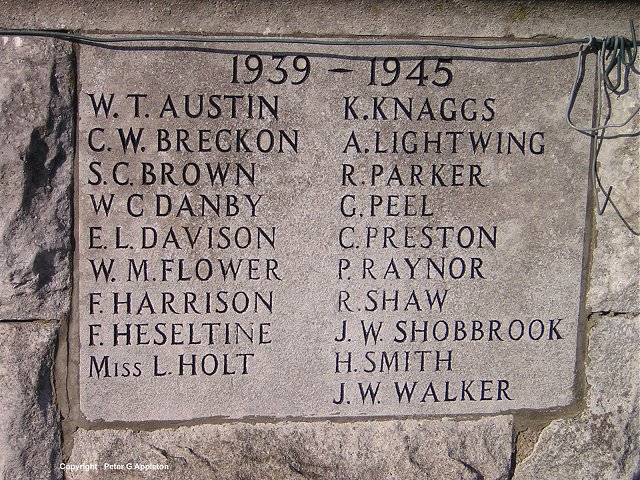 The World Wars I and II memorial at Skelton in Cleveland