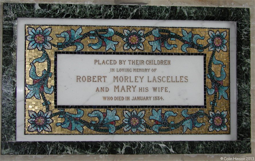 The Lascelles Monumental plaque