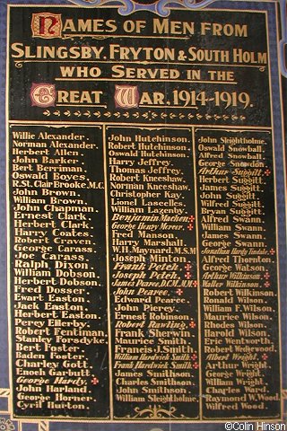 The 1914-1919 Roll of Honour in the Church.