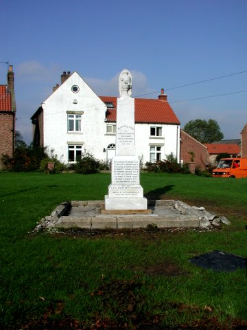 The War Memorial at South Cowton.