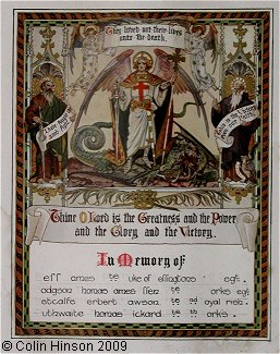 The World War I Memorial plaque in St. Matthew's Church, Stalling Busk.