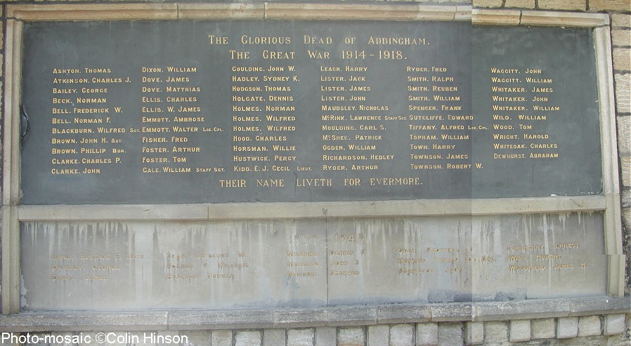 The Memorial plaque on the Church wall to those who fell in the two World Wars.