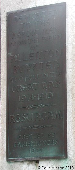 The World War I and World War II War Memorial at Allerton Bywater.