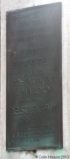 The World War I and World War II memorial at Allerton Bywater.