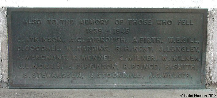 The World War I and World War II War Memorial at Allerton Bywater.