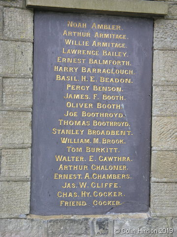 The War Memorial next to the Church-yard at Almondbury.