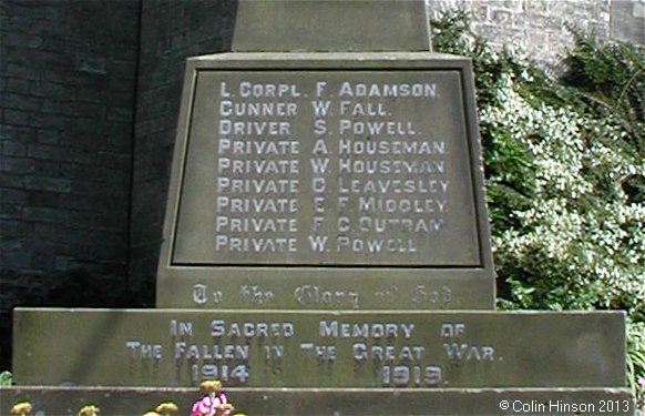 The World War I and World War II War Memorial at Arkendale.