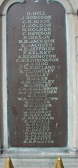 The 1914-1918 War Memorial at the edge of St. John's Churchyard, Balby.