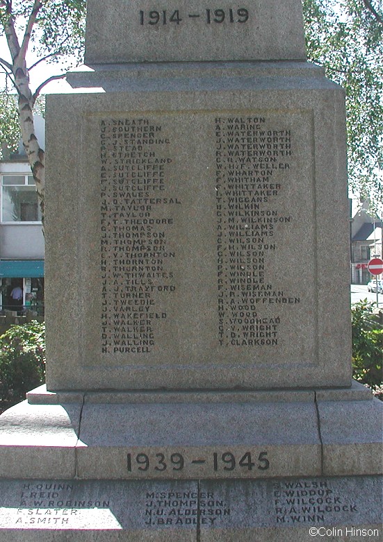 The war memorial to those from Barnoldswick who fell in the two world wars.