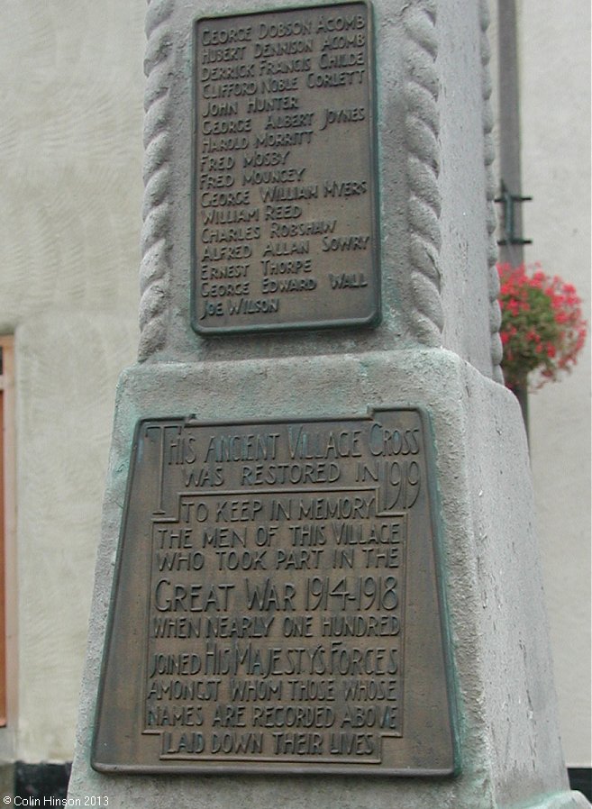 The World War I and II War memorial in Barwick in Elmet