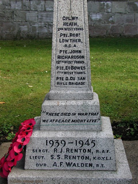 The 1914-18 and 1939-45 War Memorial in St. John's Churchyard, Bishop Monkton