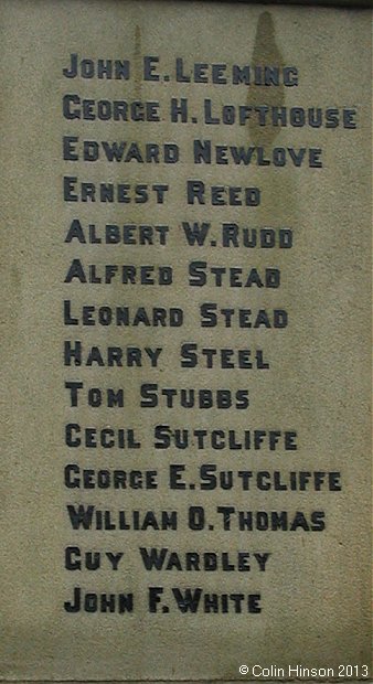 The World War I and II War Memorial at Boroughbridge