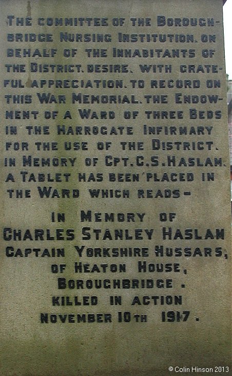 The World War I and II War Memorial at Boroughbridge