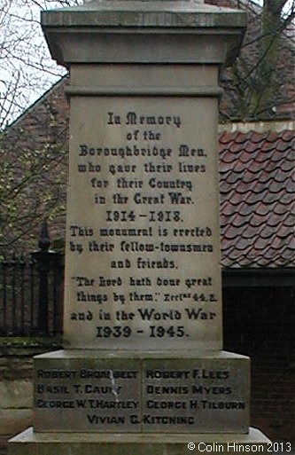The World War I and II War Memorial at Boroughbridge