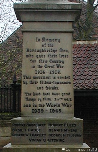 The World War I and II memorial at Boroughbridge