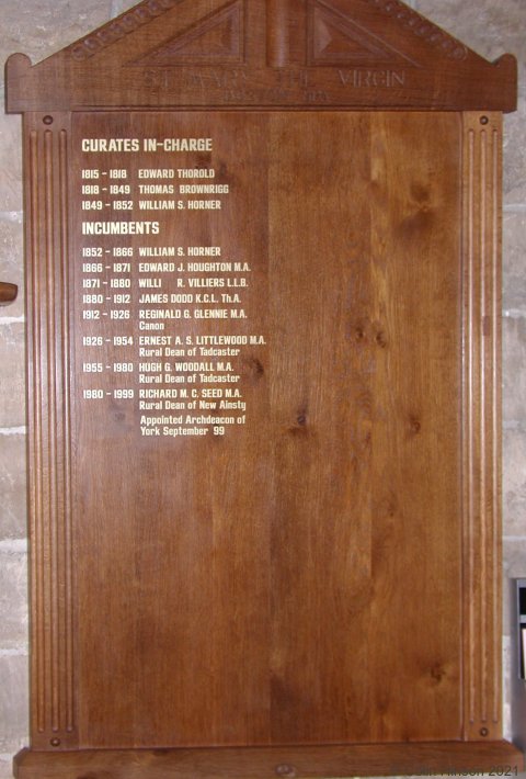 The List of Incumbents of St. Mary's Church, Boston Spa.