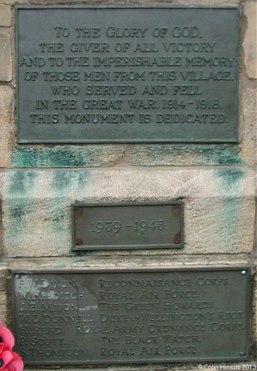 The World Wars I and II War Memorial at Boston Spa