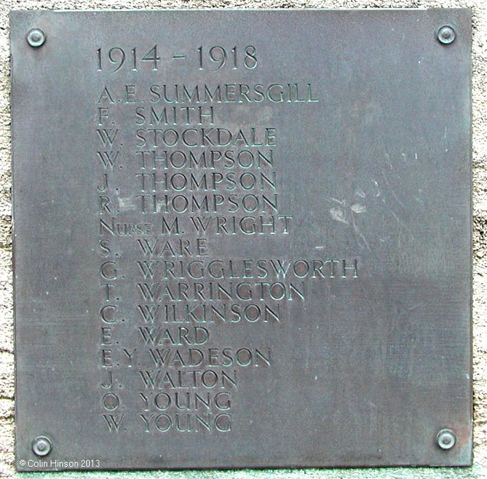 The World Wars I and II memorial at Bramham.