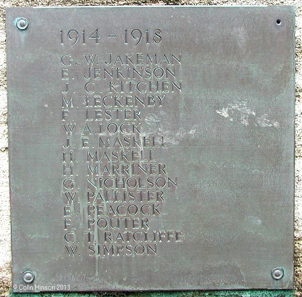 The World Wars I and II War Memorial at Bramham.