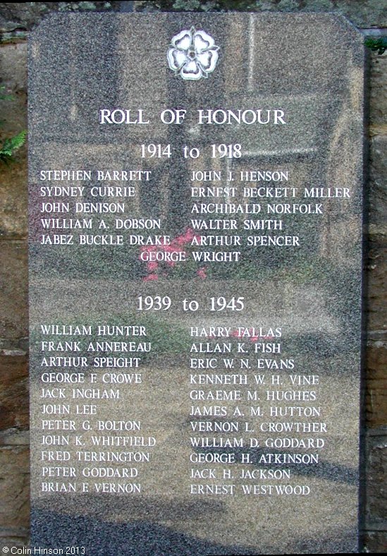 The World Wars I and II War Memorial at Bramhope