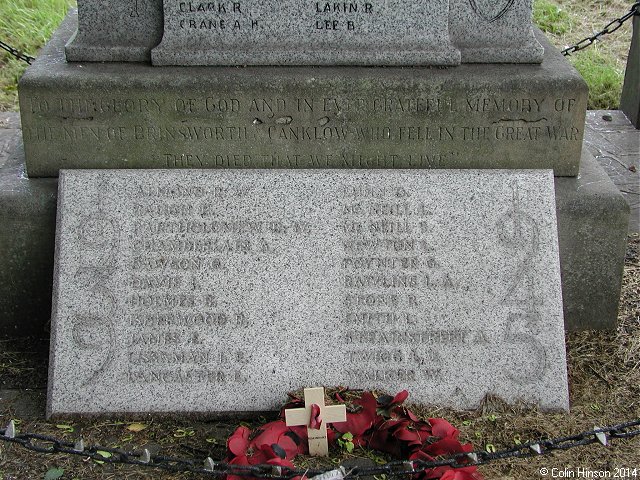 The War Memorial in the Church-yard at Brinsworth.
