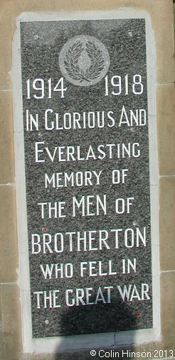 The World War I and World War II War Memorial at Brotherton.