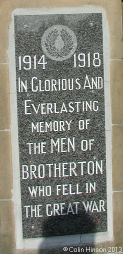 The World War I and World War II memorial at Brotherton.