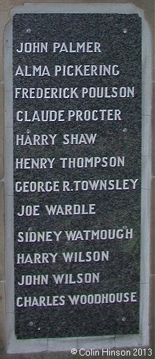 The World War I and World War II War Memorial at Brotherton.