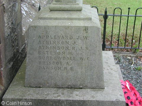 The War Memorial near the Church, Burton in Lonsdale.