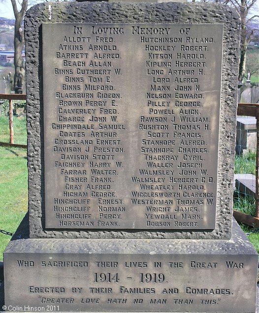 The World War I and II memorial in St. Wilfrid's Churchyard, Calverley