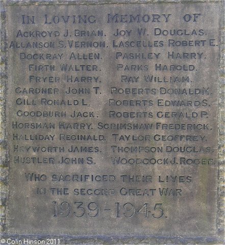 The World War I and II War Memorial in St. Wilfrid's Churchyard, Calverley