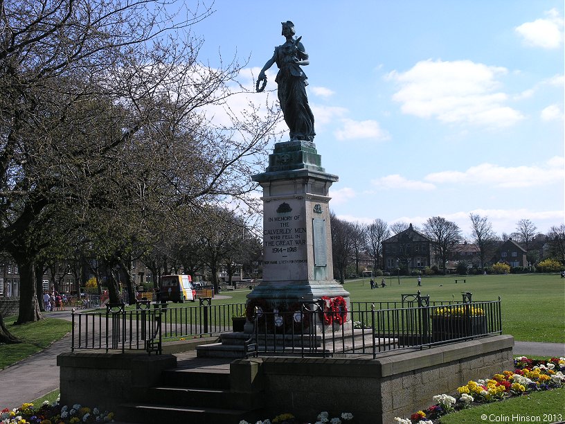 The World War I and II war memorial at Calverley
