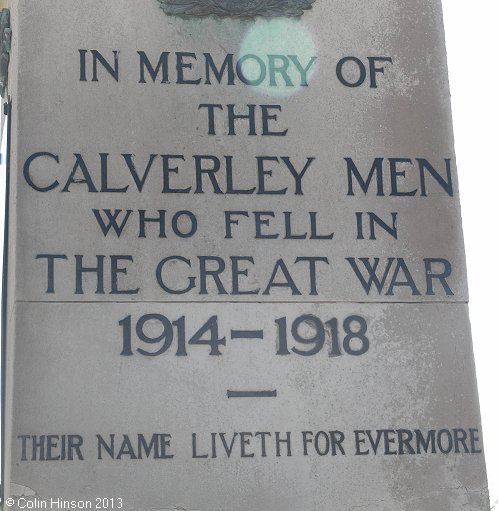 The World War I and II war memorial at Calverley