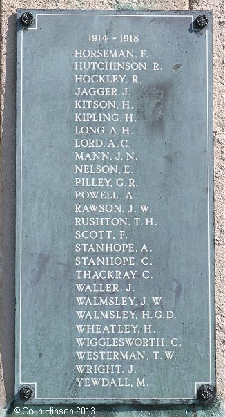 The World War I and II War Memorial at Calverley