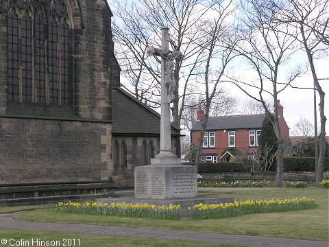 The World War I and II War Memorial in St. John's churchyard, Carlton