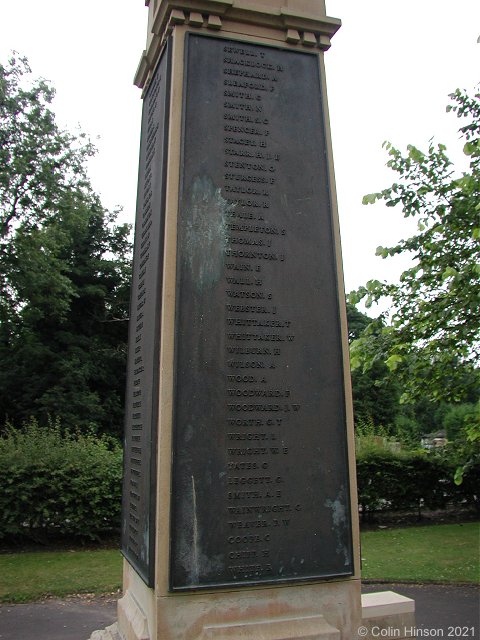 The World War I and II Memorial at Conisbrough.